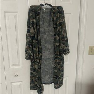 Camouflage Open Front Cover Up.  Large